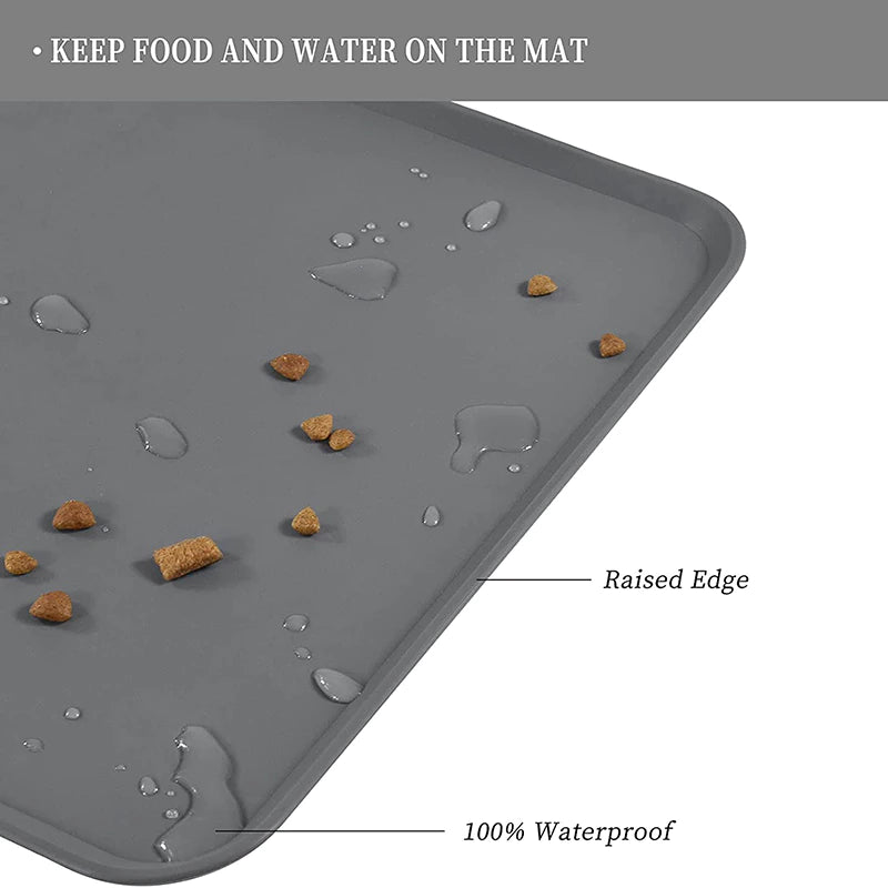 Silicone Pet Food Mat, Waterproof And Leak Proof Pet Feeding Mat